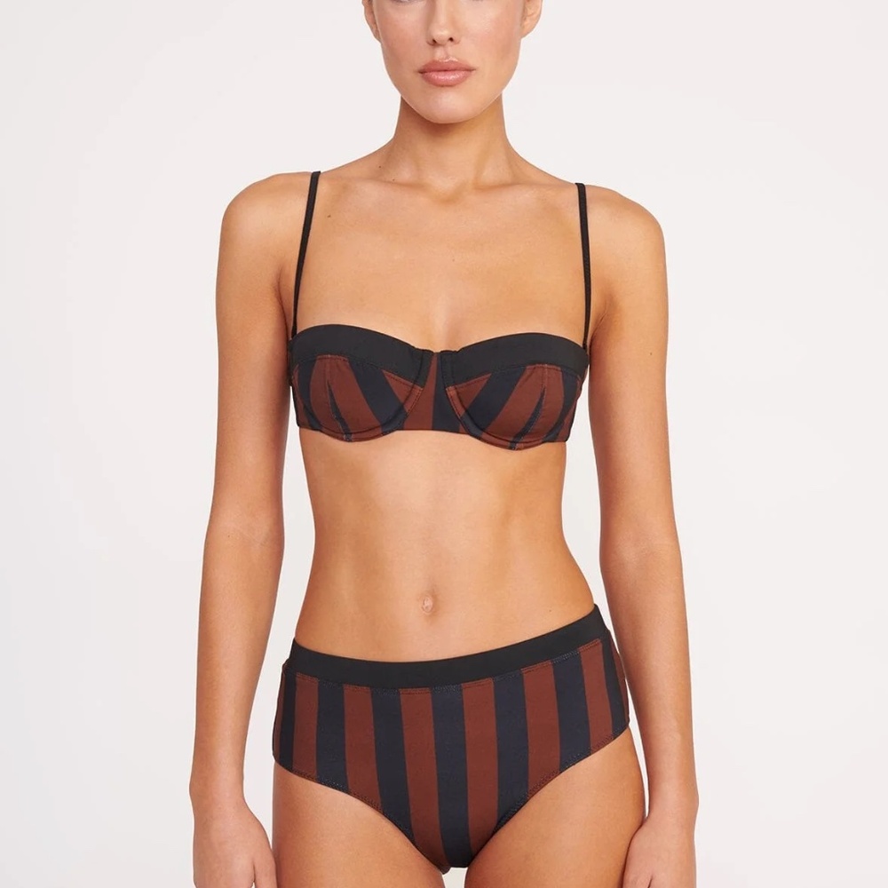 NWT STAUD Balconette Bikini Top and High Rise Bottoms XS